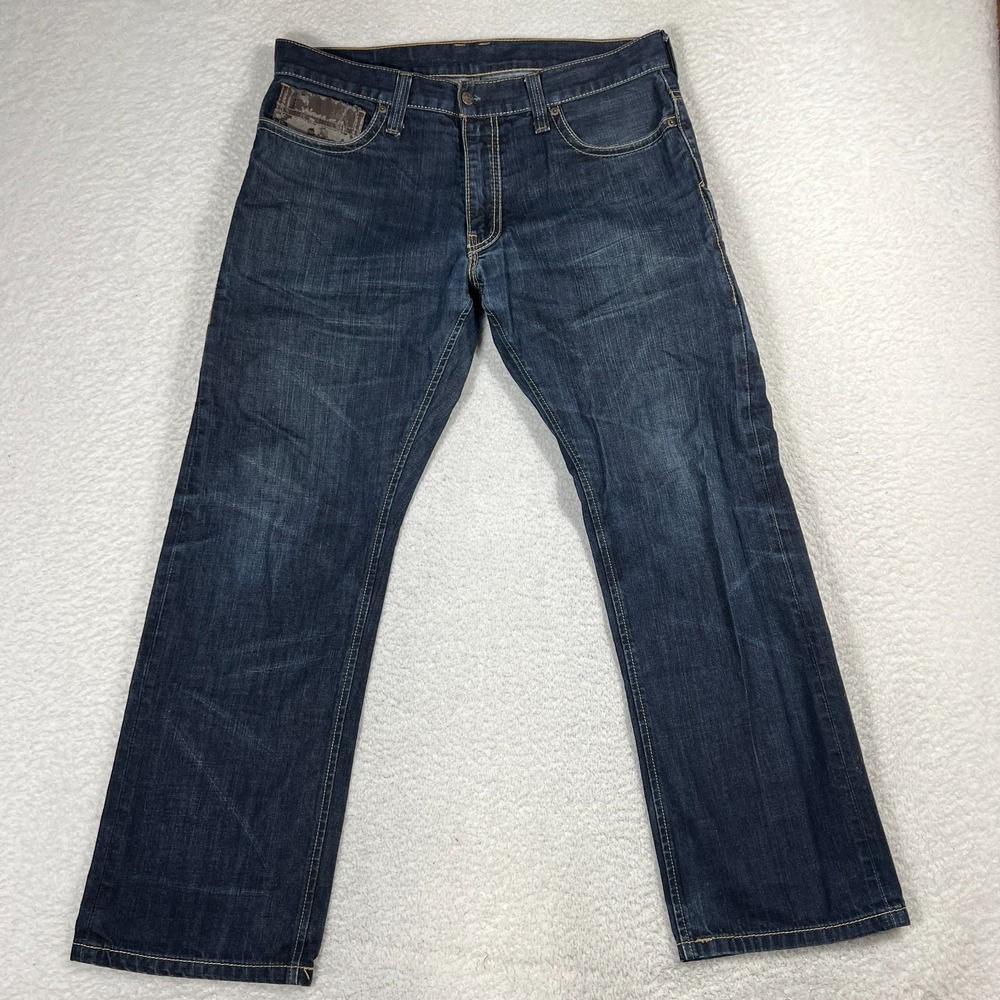 Vintage Levi's 514 Jeans Men's 36x30 (35x29) Leather Accents* Slim Straight Y2K